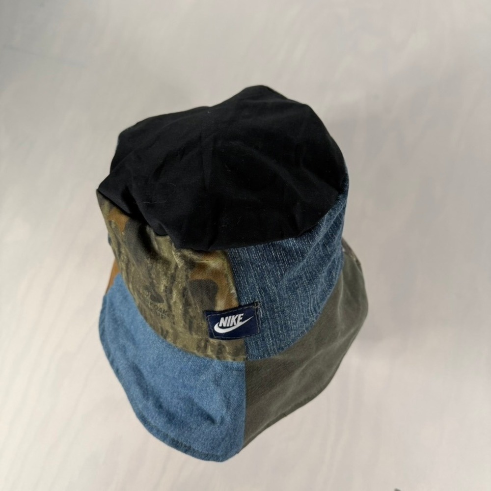Repaved Bucket Hat Unisex OSFM Multicolor Patchwork Denim Camo Upcycled Custom - Picture 5 of 6